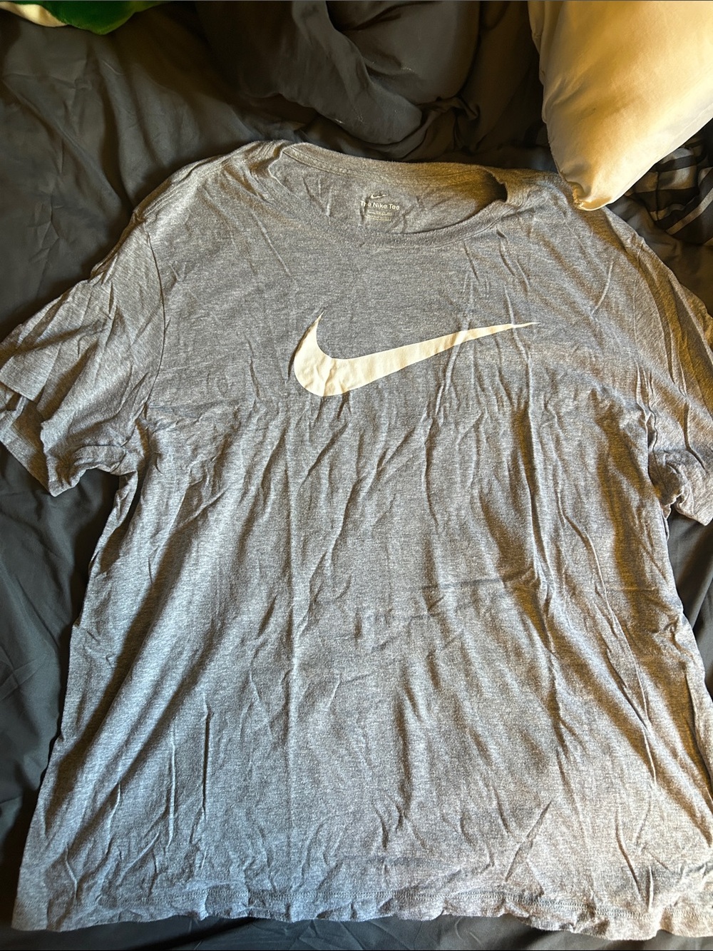 Nike Men's Heather Gray T-Shirt with White Swoosh